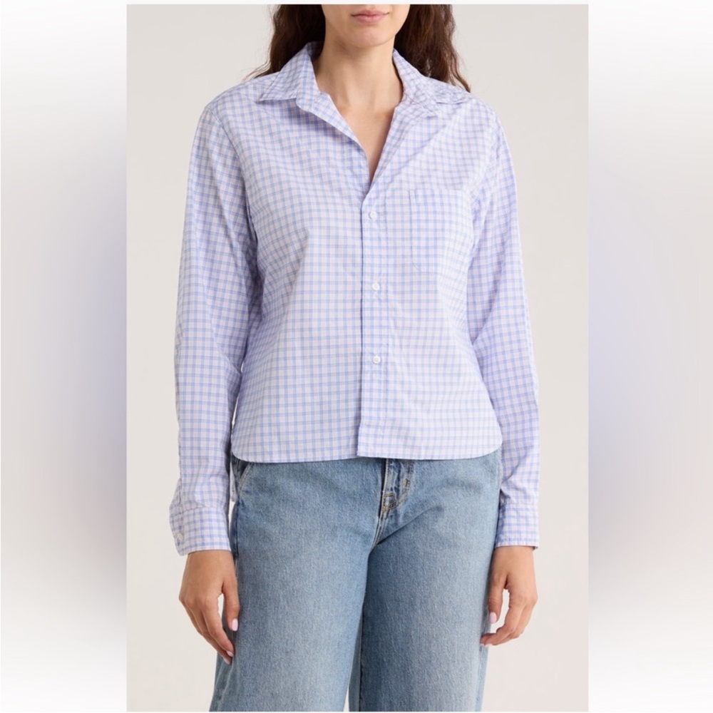 Frank & Eileen Grid Print Untuckable Button-Up Shirt Silvio Pink PLAID NEW SZ XS